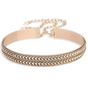 Liaomiufu Neue Ankunft Flut Metall Spiegel Kette Dauerhaft 3,5 cm Breite Gürtel Gold Frauen Mode Bekleidung Zubehör Gürtel Für Frauen Y19070503