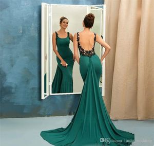 2019 New Square Neck Mermaid Prom Dress Sexy Backless Formal Holidays Wear Laurea Evening Party Pageant Gown Custom Made Plus Size