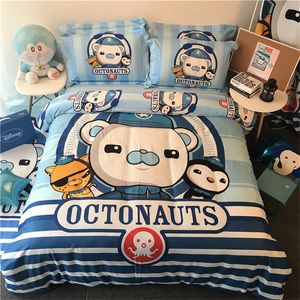 3pcs / 4pcs algodão anime Octonauts kwazii peso Conjuntos de cama com folha pilloccase + cama + capa de edredão para a sala do miúdo conjunto T200414 cama dormitório