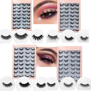 16 coppie / Set Ciglia Prenota 3D visone cigli falsi Lash Libro Con carta per copertine occhio naturale strumenti di trucco Faux Eye Lashes