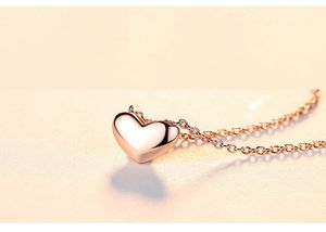 Wholesale-2020 день ожерелье женщин сердце кулон ювелирные изделия S925 серебряные ожерелья дамы Горячая продажа Валентина palted розовое золото аксессуары