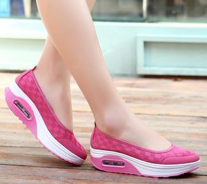 Sıcak Satış-Moda Mesh Casual Tenis Ayakkabı Şekil UPS Kalın Düşük Topuk Kadın Hemşire Spor Ayakkabı Kama Salıncak Ayakkabı Moccasins Artı Boyutu 40 41 42