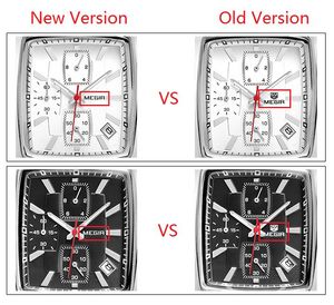 CWP 2024 MEGIR公式クォーツウォッチ本物の革の時計時計男性クロノグラフレロジオマスキュリノ人の男子生徒