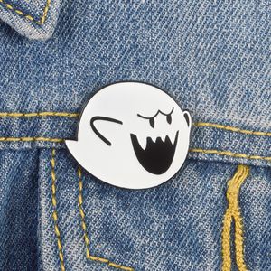 Cartoon Lapel Pin Boo Ghost Enamel Brosches Game Pins Denim Bag Buckle Button Badge Punk Smycken Gåva till vänner