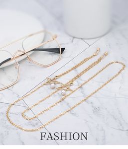 2019 Handmade Star-Vintage Metal Pięciogwiazdkowy Łańcuch Okulary Realenglasses Anti-Slip Rope String Neck Cord Retaler Silicon Loop