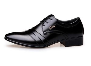 Hot Sale-dress shoes men fashion dress flats man pu classic design breath shoes man antiskid official footwear zy889