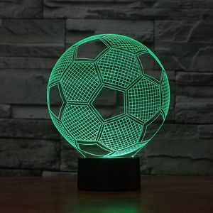 3D LEDナイトライトサッカー7色を変更USBタッチ幻想サッカー視覚ライトホームデコレーションデスクルミナリアギフトテーブルランプ