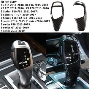 Car Interior Decoration Carbon Fiber Gear Shift Handle Sleeve Button Cover Stickers For F20 F30 f10 f32 F25 X5 F15 X6 F16