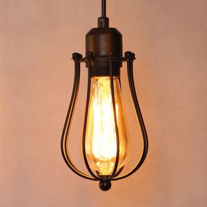 Vintage lampa ljuskrona antika tak tråd bur hängsmycke ljus hängande fixturew för sovrum bar vardagsrum hem belysning