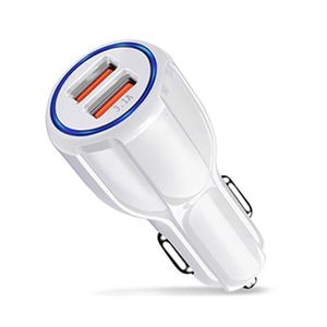 Szybkie ładowanie QC 3.0 Ładowarka USB 2 Port Dual Car-Charger 3.1A Fast Cargers Adapter Adapter Do Samsung Huawei Xiaomi