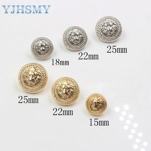 15/18/22/25 mm, kolor Goldsilver, metalowe przyciski w stylu lwa