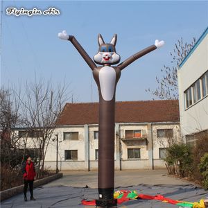 Anunciando a mascote animal inflável do céu dançarino 6m altura personalizada tubo de ar saltando coelho para o evento ao ar livre