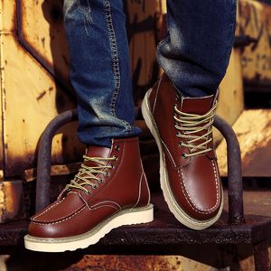 Hot Sale-ry Mens Boots Winter Boots 2019 Black Khaki Wine Red Top Quality Military Triple Martin Boots Size 38-44