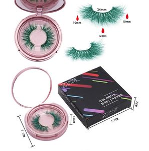 最新のミンクまつげ9Dカラフルな水のマニー12スタイルの光と柔らかい魅力的な目のまつげ鏡の箱と鏡のケースの高品質DHLの配送