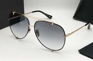Luxury-Classic Gold / Grey Pilot Okulary Złoto / Czarna Rama / Szary Gradien Gafas de Sol Designer Okulary Odcienie Talon Okulary Nowy