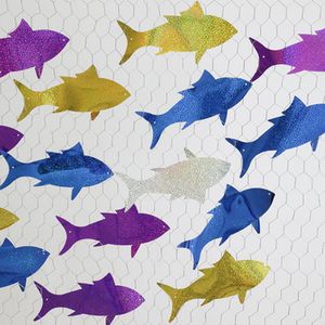 10 pcs/Lot Wedding Background Laser PVC Sequin Fish Wedding design Hotel Stage Layout DIY Christmas Holiday Party Hawaii Decoration