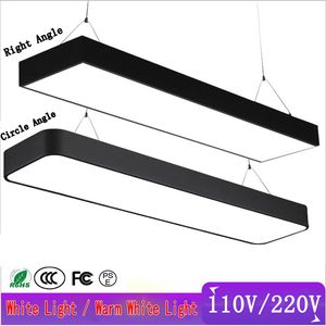 Escritório Chandelier Iluminação 110V 220V LED Office DropLight Gymnasium Strip Suspensão Lâmpadas de Fio Estúdio Quadrado Moderno LED Teto Luzes