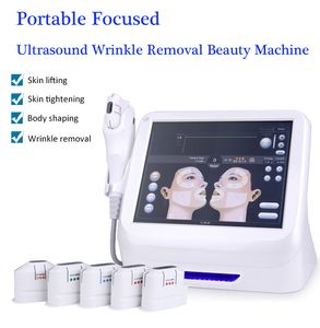 Newest high intensity focused ultrasound HIFU without trolley 10Mhz and 4Mhz Remove neck wrinkles face lift machine