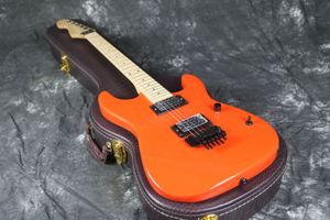 Reverse Headstock Electric Guitar Floyd Rose Bridge Black Hardware Orange Color