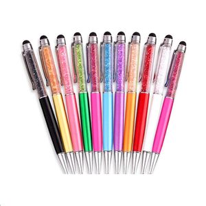 STYLUS PEN Hem Stylus hem de Normal Top Noktası Yazma Kalem 2 1 Elmas Kristal Kapasitif Stylus Dokunmatik Tükenmez Kalem iphone iPad PC