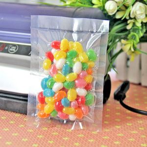 20x25cm With Line Embossing Vacuum Clear Cooked Food Saver Packaging Bag Meat Snacks Storing Dry Fruit Beans Storage Sealing Plastic Package