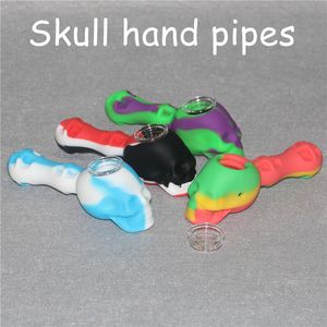 4,25 polegadas fumando tubos de silicone manual Pipe handbreakable portátil tubo manual Silício Bonic néctar bolhas de bolha carboidratom Caps