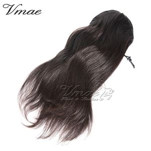 VMAE Human Straight Ponytail Hair Double Drawn 100g Natural Non Remy Hair HorsetAil Tight Hole Clip in DrawString Ponytails Hair Extensions