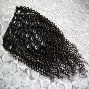 14" 16" 18" 20" 22" 24" Kinky Curly Clip In Human Hair Extensions 4B 4C Brazilian Human Natural Hair 3B 3C Clip Ins 100g 8pcs