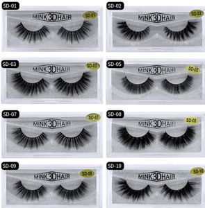 3D Mink Eyelashes Olho Messy Lash Extensão Sintética Fibra Extensão Sexy Tira Completa Cílios Dramáticos Cílios Fluffy 20 Estilos