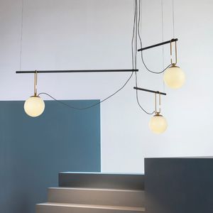 Three heads of magic beans pendant lights Nordic style restaurant cafe bar creative glass ball wrought iron single pendant lamps