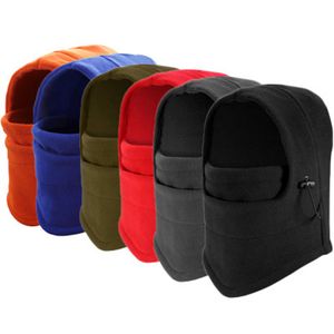 Inverno Esterno Termico Caldo 6 in 1 Passamontagna Cappuccio Polizia Swat Berretto da sci In pile Sci Sciarpa Sciarpa Vento Stopper Ciclismo Maschera da sci Cappelli ZZA855