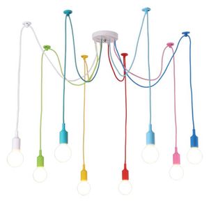 E27 Illuminazione a sospensione a LED Lampadario regolabile a forma di ragno colorato fai-da-te per lampada da soffitto nordica per interni