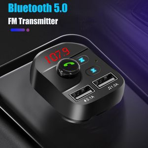 Bluetooth FM-sändare Handsfri bilmonteringssats Bilstyling MP3 Musikspelare TF Flash Music 5V 3.1A USB Laddare 12V-24V FM