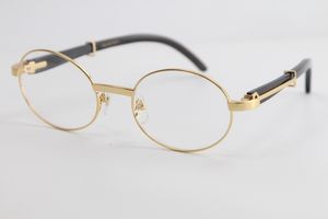 Vendita di occhiali Occhiali da vista vintage Montatura in corno di bufalo nero Ottica Piloti classici Metallo Uomo Oro 18 carati Montature in metallo Dimensioni: 55-22-135mm