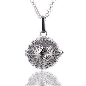 Wholesale silver harmony ball cage pendant for sale - Group buy Silver Snowflake Pattern Harmony Ball Cage Pendant Essential Oil Diffuser Locket Pendant Necklace