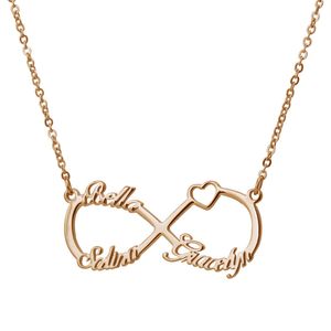 Benutzerdefinierte Namens-Unendlichkeits-Halskette, personalisierbar für Frauen und Mädchen, 18 Karat vergoldet, Schmuckanhänger, gebrannte Geschenke
