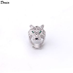 Donia jewelry luxury ring fashion set green eyes leopard copper micro-inlaid zirconium European and American creative designer gifts Christmas