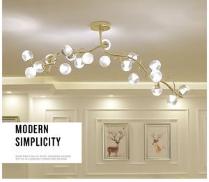 Posta modern glans guld LED ljuskronor belysning glas matsal ledd hängande ljuskrona lights sovrum hängande ljus armaturer