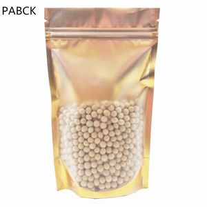 Clear Stand Up Plastic Zipper Mylar Foil Package Bag Snacks Spice Tea Coffee Storage Pouches Aluminum Foil Packaging Bag 6 Sizes
