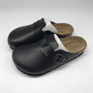 Venda quente-tamancos para mulheres homens pu couro feito boston clogs desleixos unisex berks macio blog cor sólida