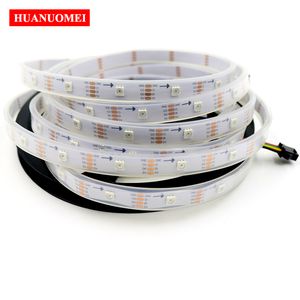 5 V 32leds / M APA102 Magic Digital Dream Color RGB LED Strip 5050 SMD Christmas TV Tape Light Adresowalne, 5m / Roll, White PCB, Wodoodporna IP67