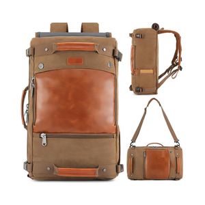 Atacado Couro Mens Canvas Backpack Multifuncional Bag Weekend extra grandes TravelLuggage Bolsas PU Leather Backpack DOM-108