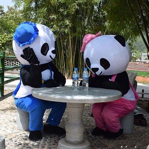 2019 hete verkoop halloween panda mascotte kostuum kerst animatie beer verjaardagspartij kostuums