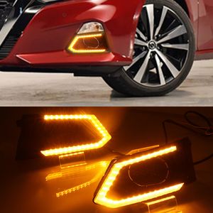 1 Pair LED Daytime Running Light Waterproof Car 12V LED DRL fog Lamp with Turn Signal style Relay For Nissan Altima Teana 2019 2020