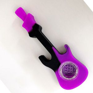 Tubi in silicone all'ingrosso Incredibile pipa da fumo in stile Gita con ciotola di vetro all'interno pipa per tabacco unica per erba secca tortuosa in vetro smussato