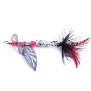 200PCS Angeln lockt 4,2G 6 # HAKEN Löffel spinner Harte jigs pailletten fliegen angeln bass metall angeln köder