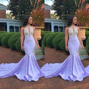 Black Girls Mermaid Beaded Prom Dresses 2020 Evening Gowns Plus Size Luxury Shining Party Dress Vestidos de Fiesta