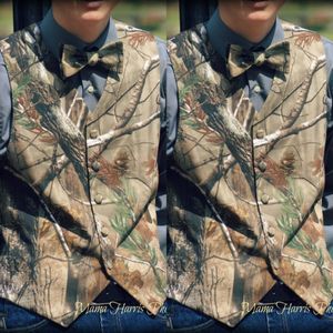 2019 New Fashion Camo Groom Vest Single Breasted Formal Tuxedo Vests For Wedding Free Shipping tweed Mens vest (Vest+Tie)