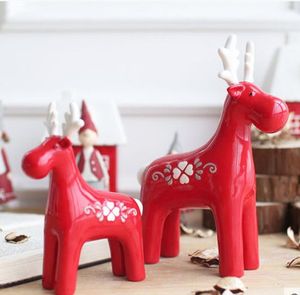 Nordic creative living room tabletop animal ceramics crafts ornaments St. Catherine sika deer