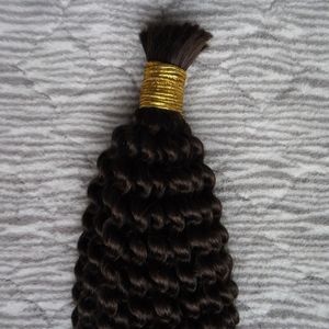 Obearbetade brasiliansk fläta hårförlängningar Kinky Curly löshår 100g 1PCS fläta bulk ingen bifogad fil Virka Braids Hair Bulk Nej Inslag